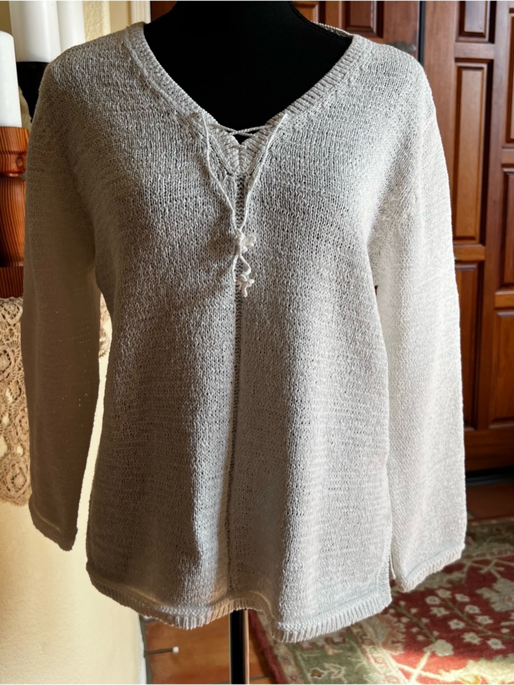 Provence D’amour White Sweater Cotton Large